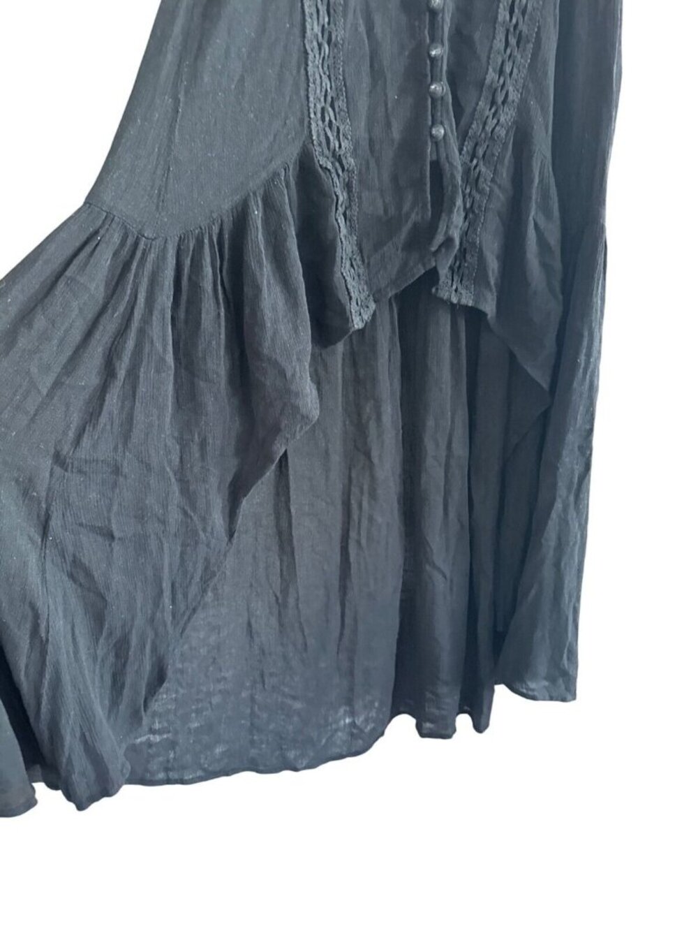 Vici black Flutter Sleeve Button Front Midi Dress - Picture 3 of 7